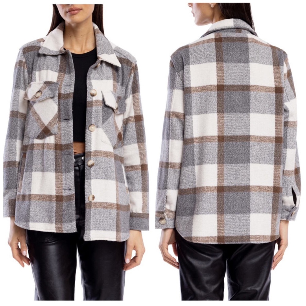 ✨Host Pick✨Blank NYC Plaid Shacket EUC